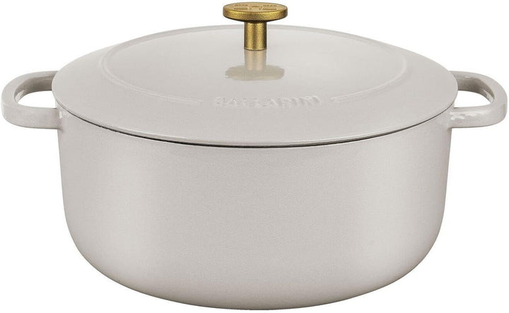 BALLARINI Bellamonte Auflaufform Bräter Dutch Oven Emailliertes Gusseisen Rund 24 cm 4 L Elfenbein W