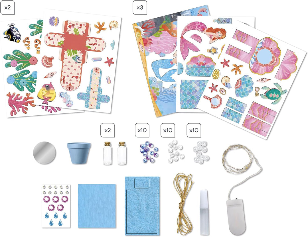 Janod - Magic Ocean - Die Kammer der Meerjungfrauen - Basteln für Kinder - Kreativset - Deko zum Bas