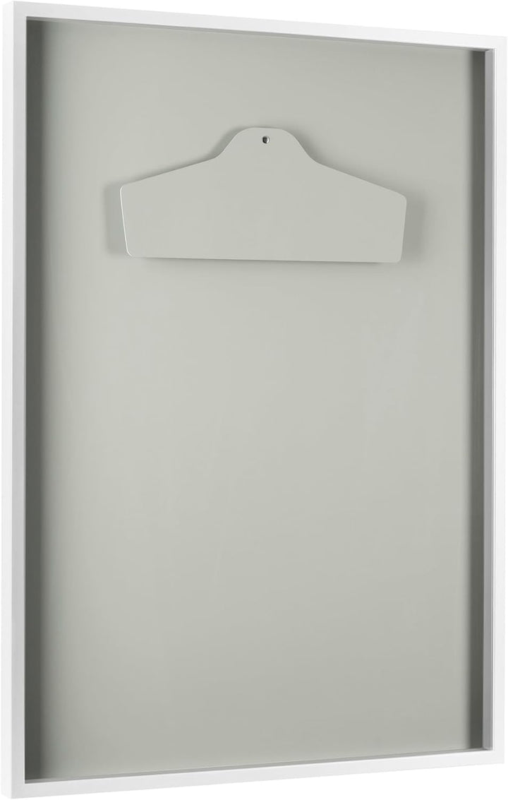 Trikotrahmen Weiss 70x90 mit Passepartout Lichtgrau – 3D Objektrahmen für Fussballtrikots – Jersey F