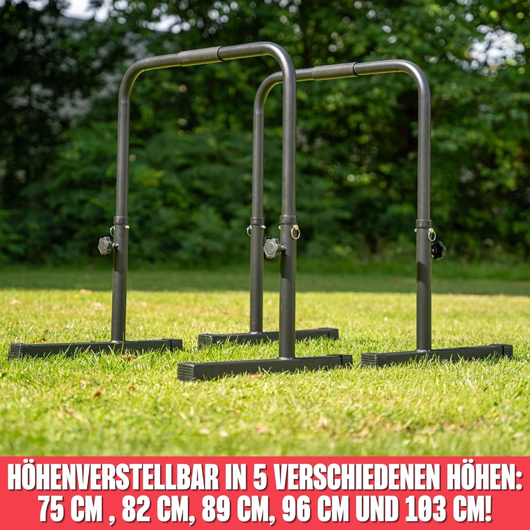 MATCHU - Verstellbare Dip Barren - Parallettes - Verstellbar in 75, 82, 89, 96 und 103 cm - 2er Set