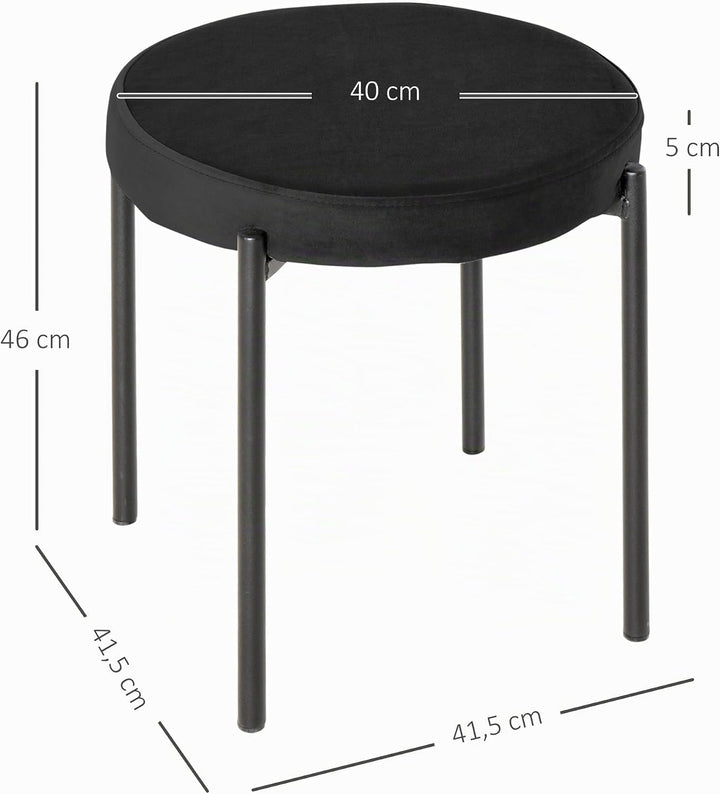 HOMCOM 4er-Set Esszimmerhocker Esszimmerstühle Stapelbar Thekenhocker mit gepolstertem Sitz Rundhock