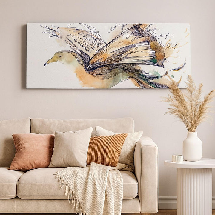 Panorama Bilder auf Leinwand 100x40cm Leinwandbild Vogel Fantasie Konzept Gross Wanddeko Bild Schlaf