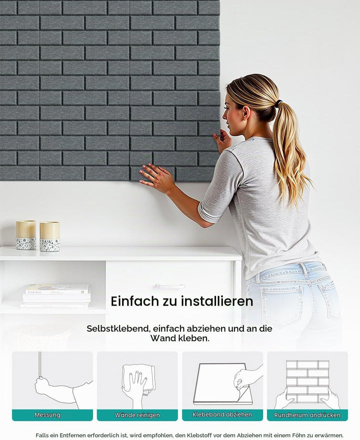 Soundsbay Akustikplatten selbstklebend 18 Stück, Schalldämmung Schallschutz Wand hoher Dichte Ziegel