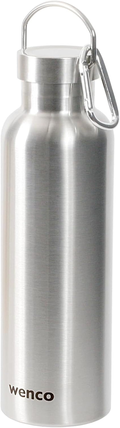 wenco Trinkflasche Edelstahl 0,75l / 750ml isoliert und auslaufsicher für kalte und heisse Getränke