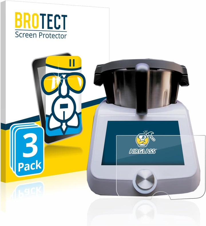 BROTECT (3 Stück Schutzglas für SilverCrest Monsieur Cuisine Smart Schutzfolie Made in Germany Panze