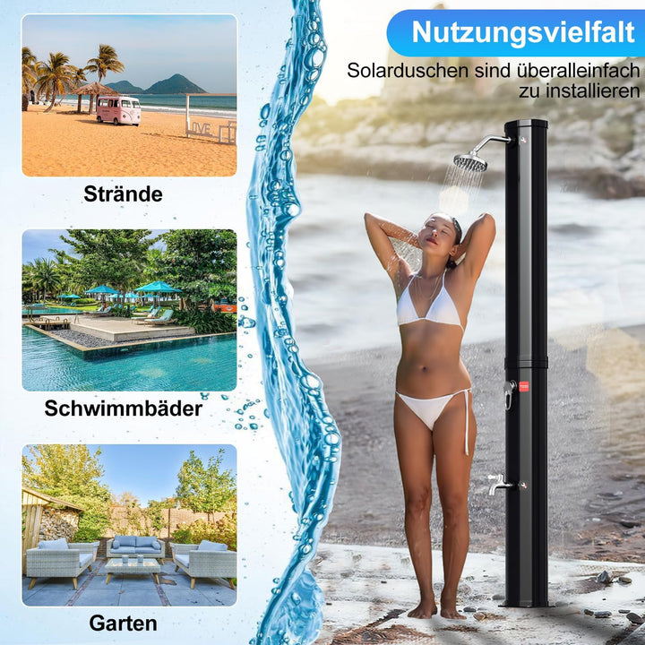 SWANEW Bodenelement für Gartendusche Solardusche,101x63x5,5cm Anti Rutsch Bodenplatte aus WPC, für P