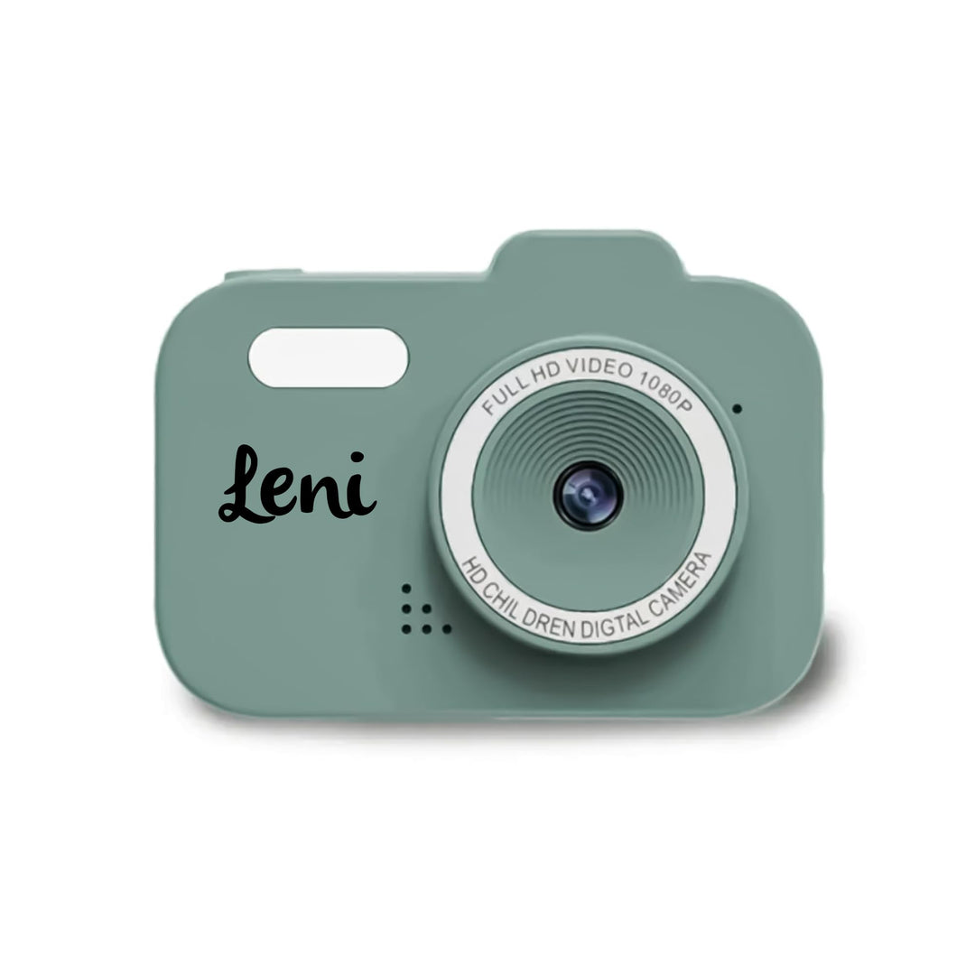 Personalisierbare Digitalkamera Kinder Grün – robuste Kinderkamera mit Fotos & Videos – für Kinder a