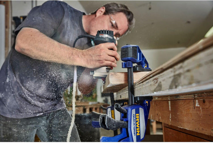 Irwin 10505942 XP Einhand-Zwinge 150 mm, extrem Haltekraft 250 kg, Spreizfunktion