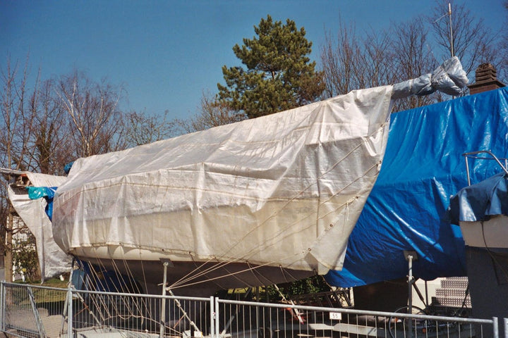 SEILFLECHTER - Bootsplane wasserdicht, 8x12m, weiss, 250 g/qm, UV-beständig, Abdeckplane mit Ösen, G