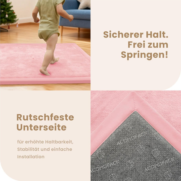 ACOMOPACK Baby Spielmatte aus 3,5 cm dickem Memory-Schaumstoff, 180x 200 cm, Kinder Laufstallmatte f