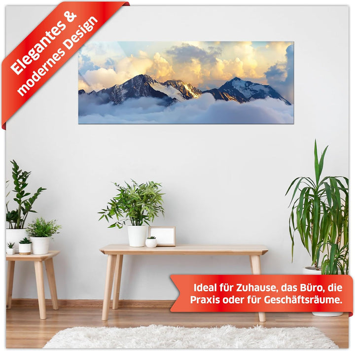 Primus Print - Wandbild Glasbild - Acrylglas Aludibond (Acryl, Berge 109,2x42 cm) Acryl Berge, Acryl