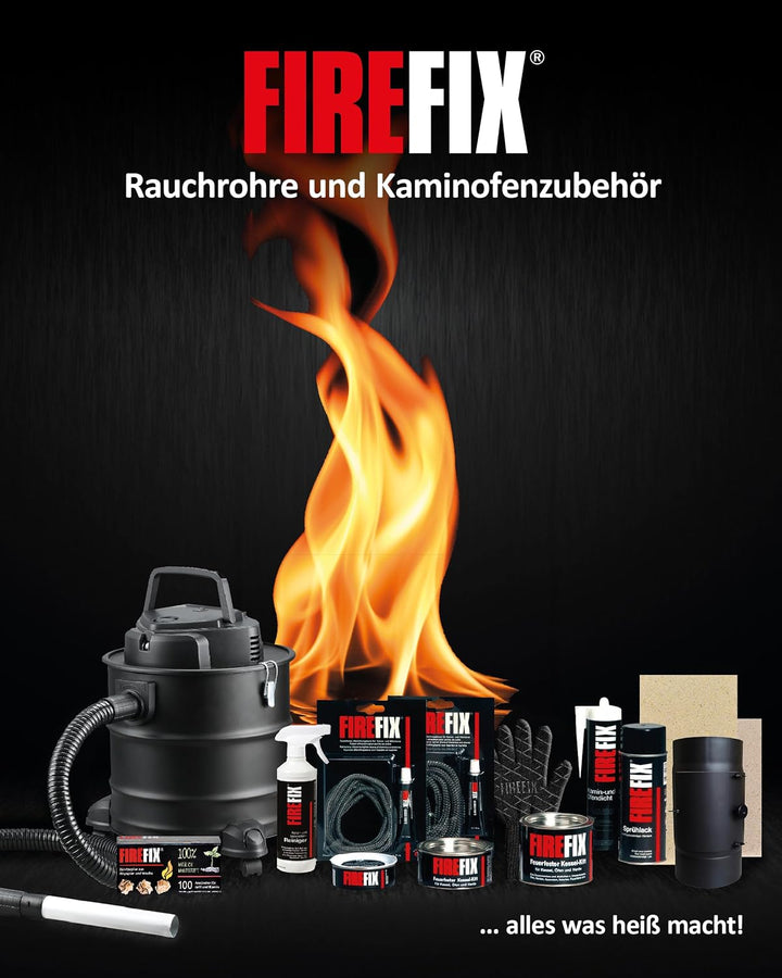 FIREFIX RD150/B45 Ofenrohrbogen I Ofenrohr 150mm aus Stahl für Kaminofen I Beschichtetes Kaminrohr,