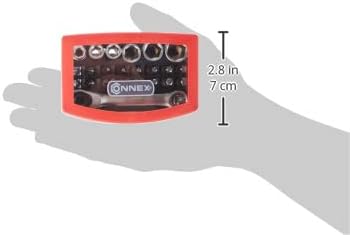 Connex Bit- und Steckschlüssel-Satz 25-teilig - Stabile Kunststoffbox - 1/4 Zoll - Inklusive Mini-Kn