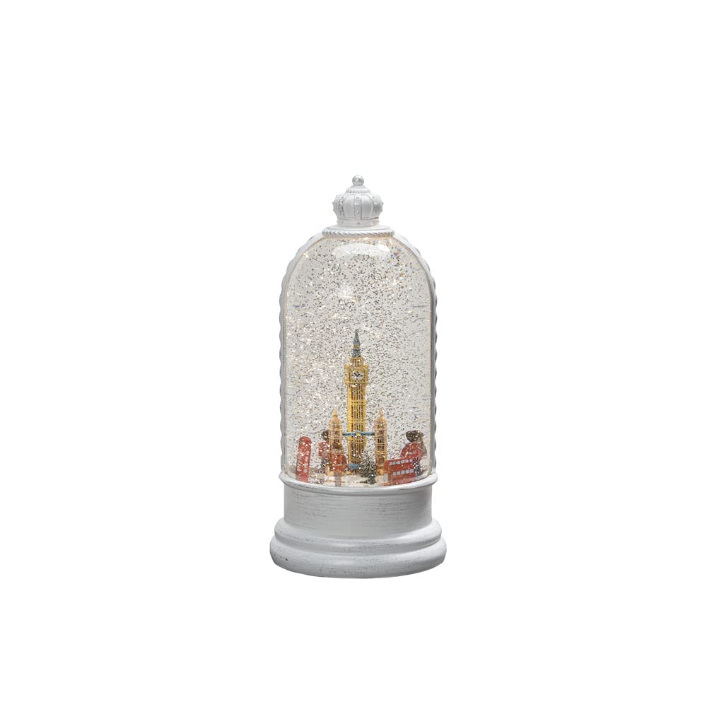 Konstsmide LED Wasserlaterne, weiss, London Szene", rotierend, mit an/aus Schalter, 5h Timer, 1 warm