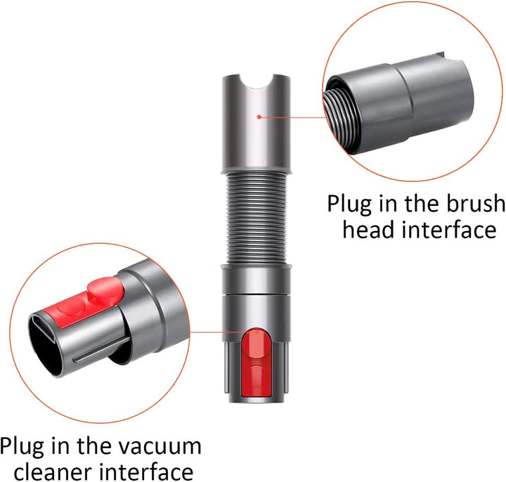 Queta Dehnbarer flexibler Schlauch für Dyson V7 V8 V10 SV10 SV11 Serie, Schlauch