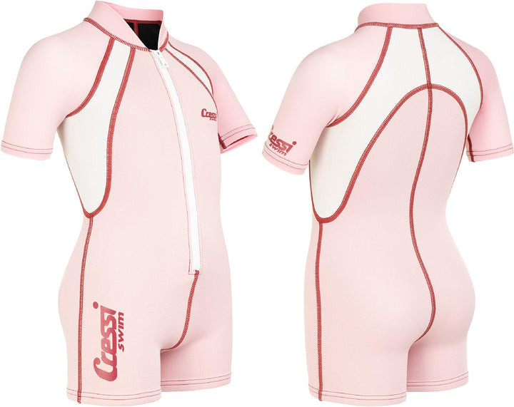 Cressi Kid Shorty Wetsuit 1.5 mm - Shorty Neoprenanzug für Kinder Ultra Stretch Neopren Rosa/Weiss L