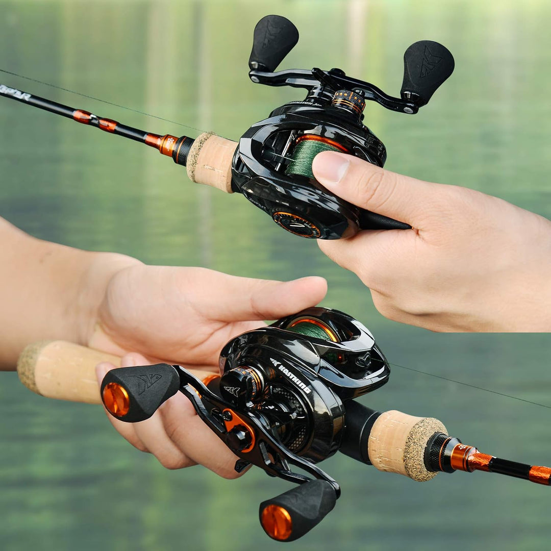 KastKing Zephyr Bait Finesse Baitcast-Rolle, Kohlefaser-Angelrolle – Drag Clicker Version, 7,2:1 Übe
