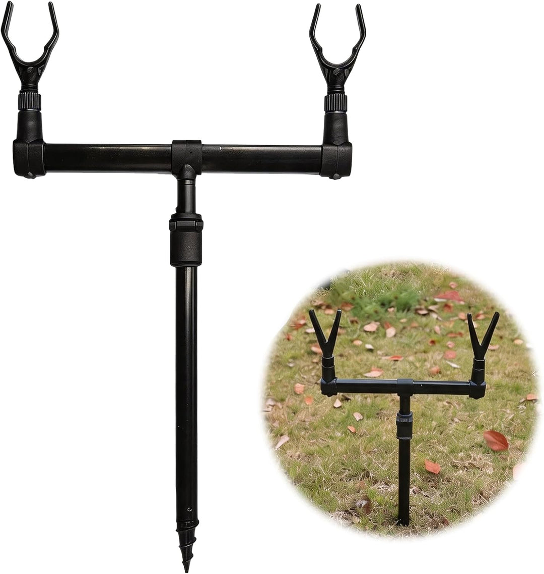 Rutenständer, 2PCS Angeln Halterung für 4 Ruten mit Teleskopfüssen Höhe 31-54 cm Aluminiumlegierung