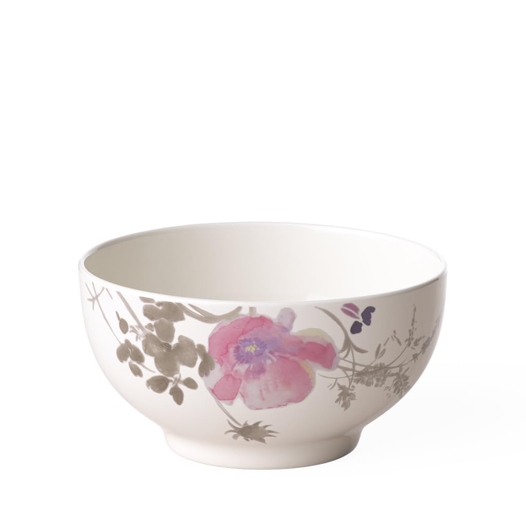 Villeroy & Boch Mariefleur Gris Basic Schale, Premium Porzellan, weiss/bunt Weiss/Mehrfarbig 15X13X8
