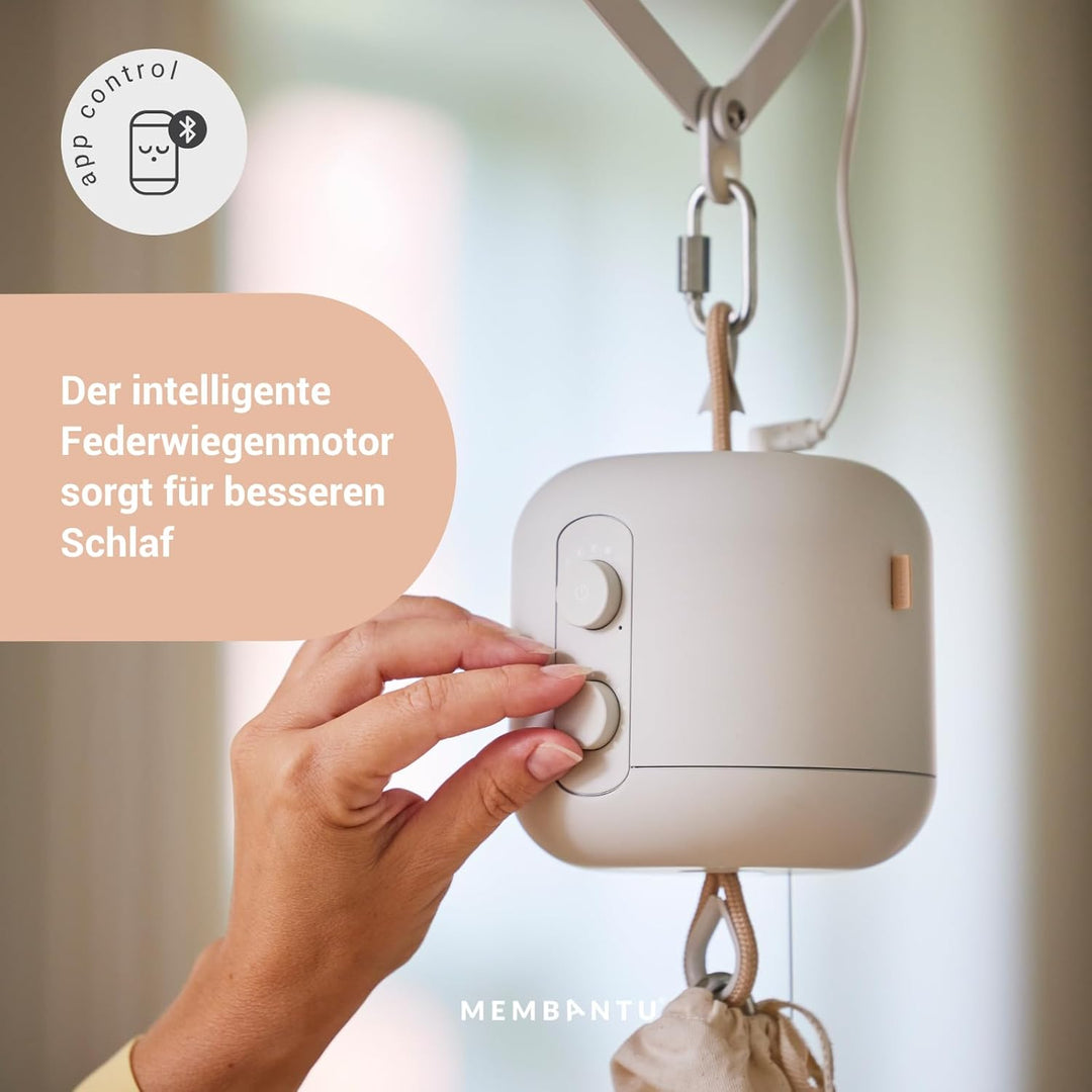 Federwiegenmotor LeeLo02, App-gesteuerter Babywiegen Motor, Extra Leise, 10 Geschwindigkeiten, Timer