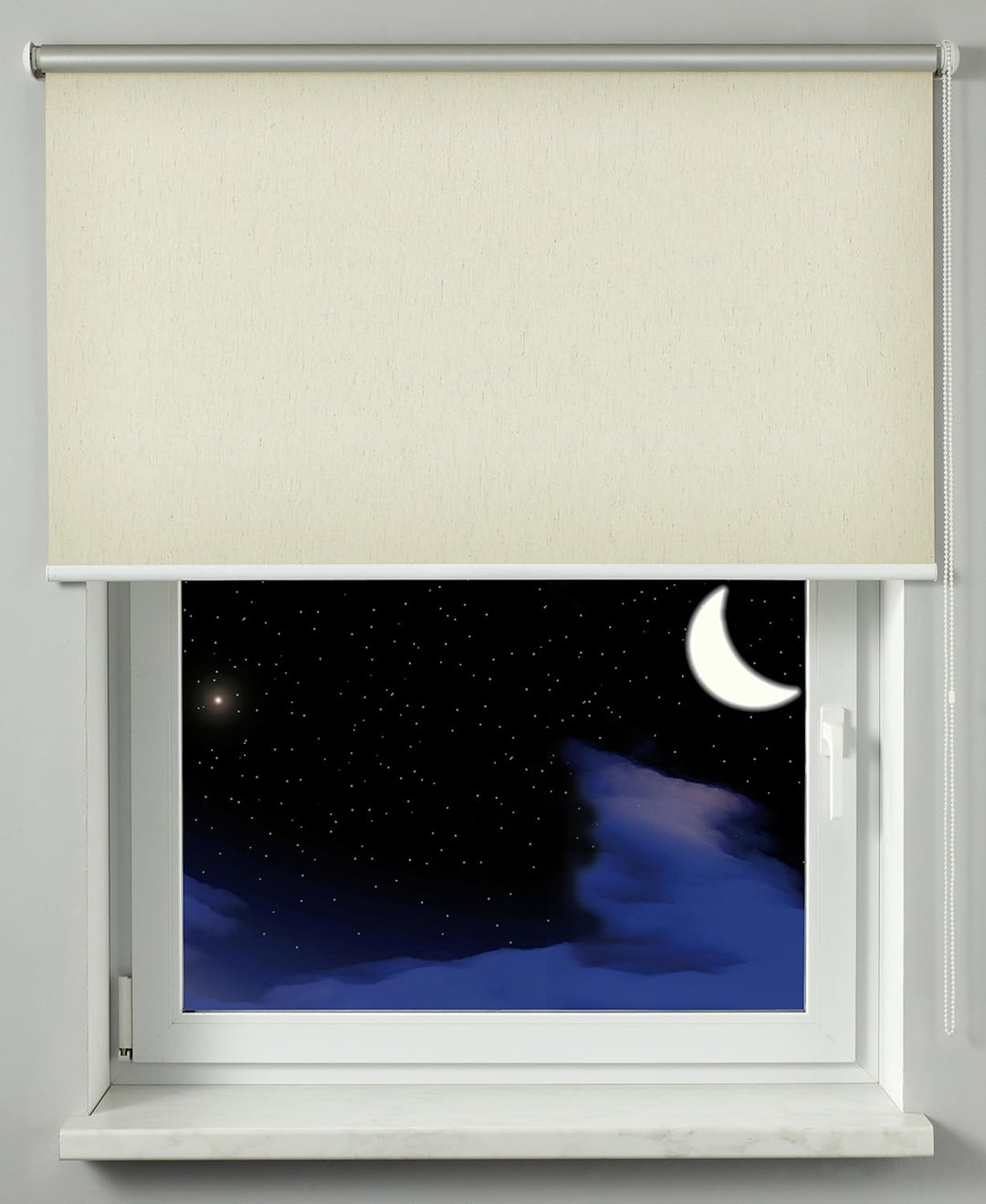 GARDINIA Seitenzug-Rollo für Fenster, Mit Thermo-Rückseite, Montage mit Bohren, Hitzeschutz, Verdunk