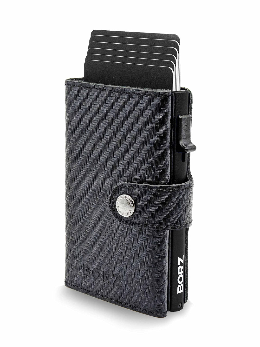 BORZ Prime ® Slim Wallet mit Münzfach AirTag kompatibel I Kartenetui mit RFID Schutz I Mini Geldbörs