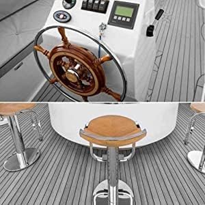 GOTOTOP 240 x 90 x 0,6 cm / Terrassen-Unterlage / EVA-Teakholz-Terrassen-Blatt/rutschfeste Marine-Bo