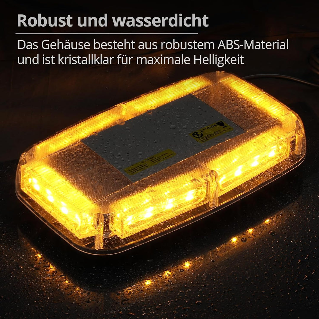 PROZOR Auto Rundumleuchte 24 LED 12V/ 24V Wasserdicht Warnleuchte mit Doppelschalter 5m Zigarettenan