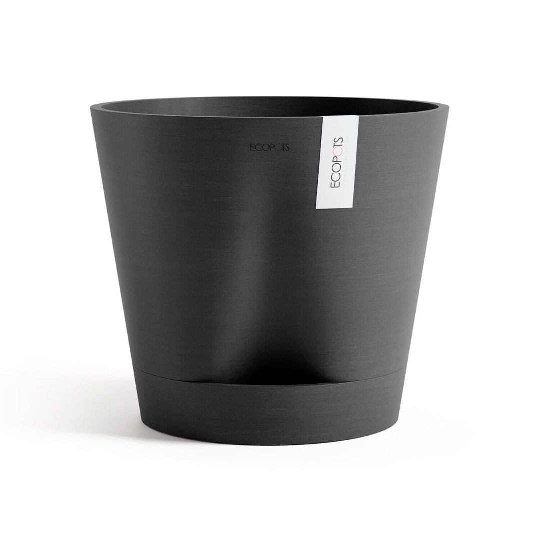 ECOPOTS Blumentopf Venice 2 mit Bewässerung Dunkel Grau - Durchmesser Ø 20 cm rund gross - Pflanzent