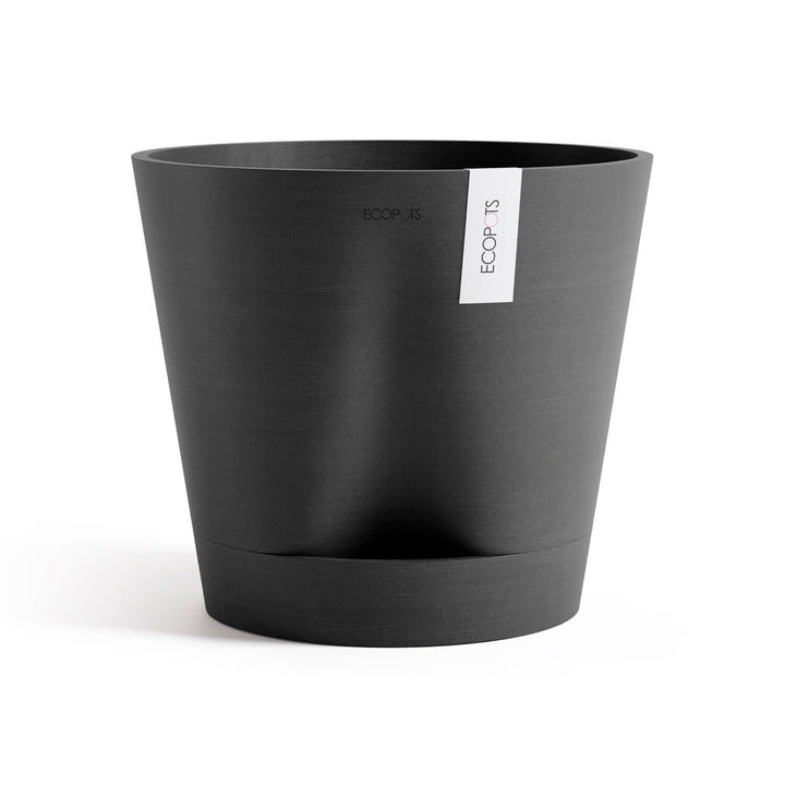 ECOPOTS Blumentopf Venice 2 mit Bewässerung Dunkel Grau - Durchmesser Ø 20 cm rund gross - Pflanzent
