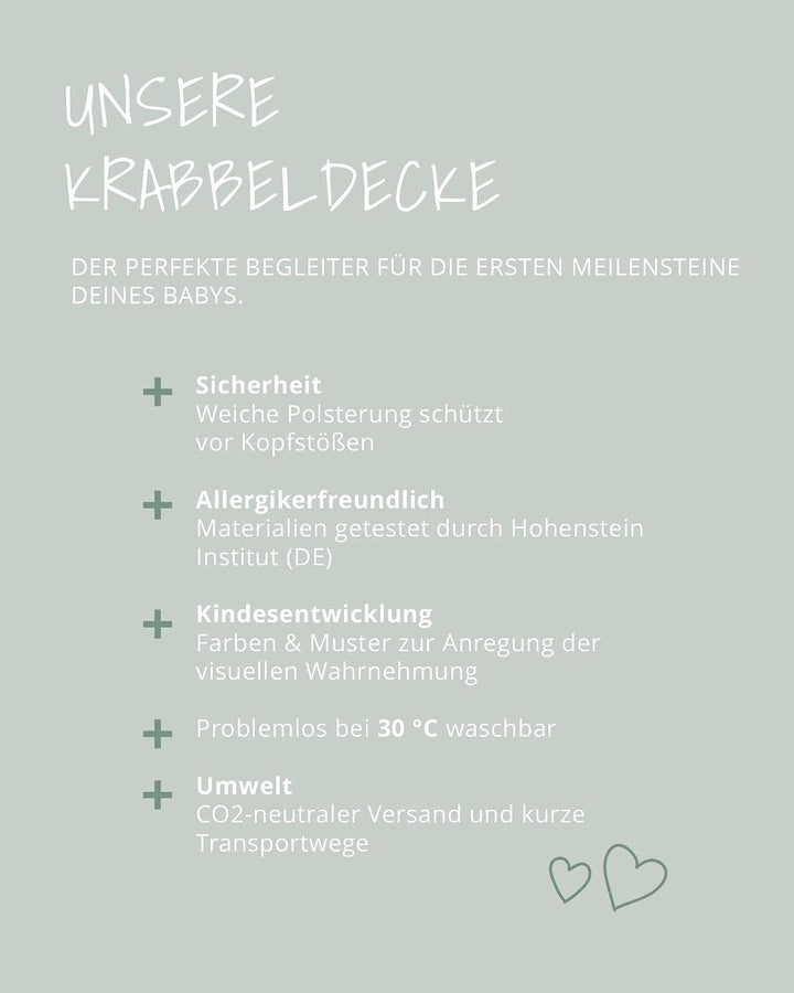 ULLENBOOM Krabbeldecke für Baby 100x100 cm - Dick und weich gepolstert Classic Sand 100 x 100 cm, Cl