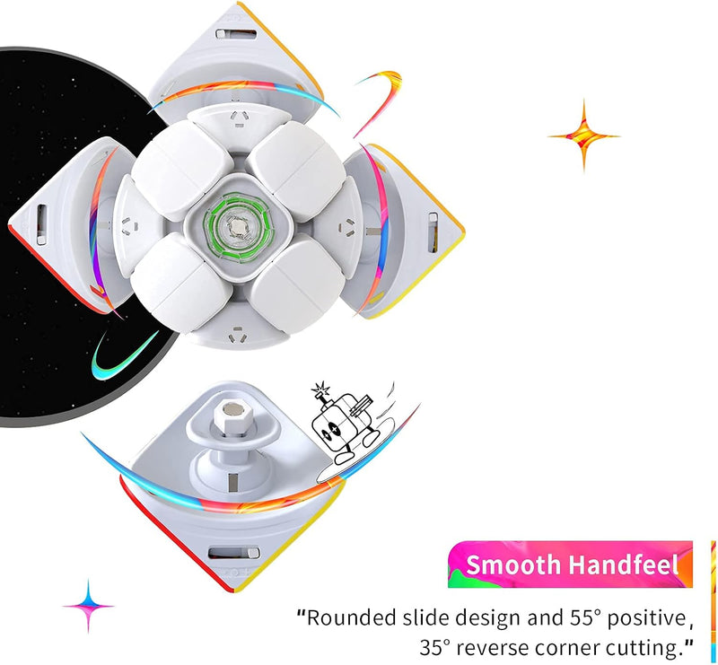 GAN 251 M Air, 2x2 Magnetischer Speedcube stickerlos 251 Mini Cube 48 Magnete Puzzle Spielzeug für A