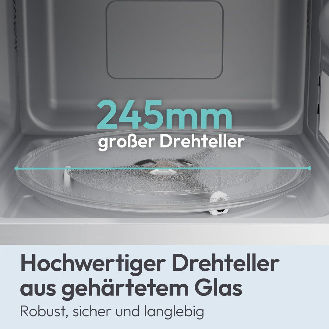 Candy Mikrowelle freistehend bis 700 Watt, Mikrowellengerät mit Drehteller, 5 Leistungsstufen, 20 Li
