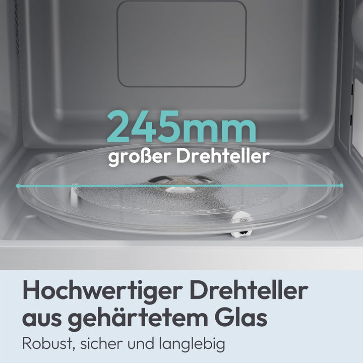 Candy Mikrowelle freistehend bis 700 Watt, Mikrowellengerät mit Drehteller, 5 Leistungsstufen, 20 Li