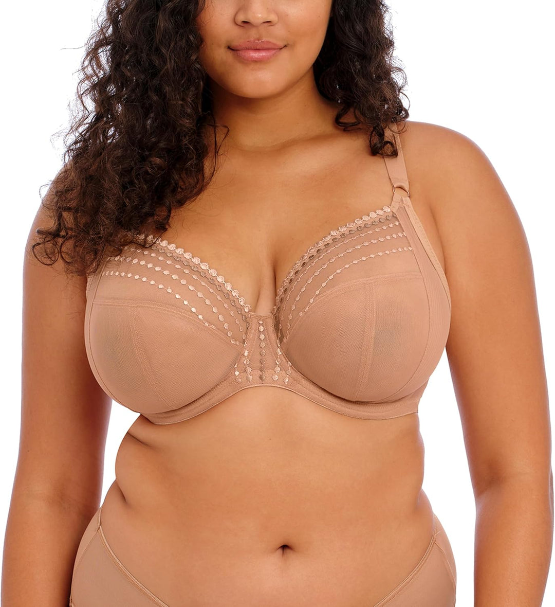 ELOMI Damen Matilda Ungefütterter Tauch Bügel Plunge-BH, Blickdicht 100G Beige, 100G Beige