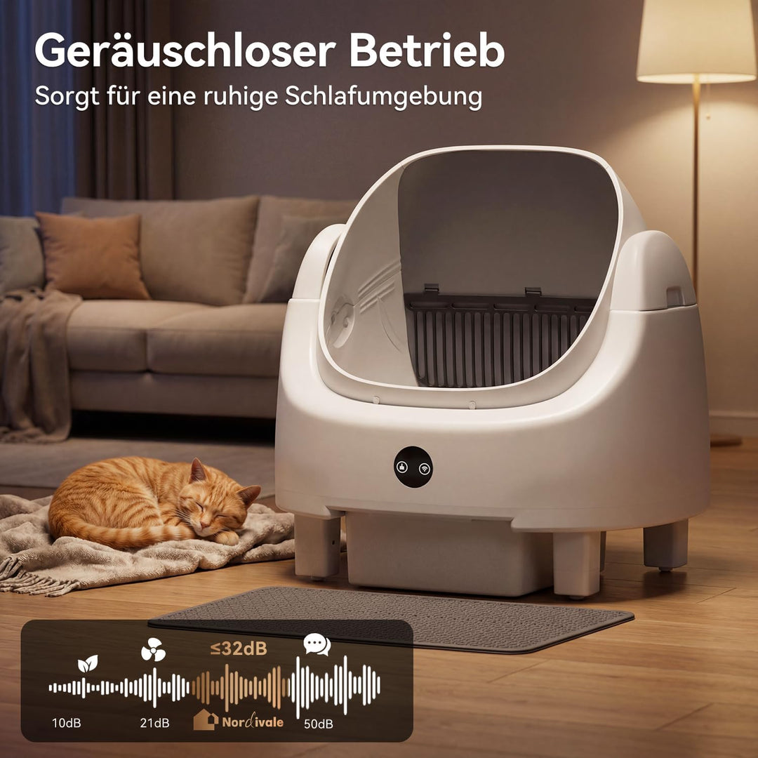 Selbstreinigende Katzentoilette, Katzenklo Selbstreinigend mit Sicherheits Geruchskontrolle, Automat