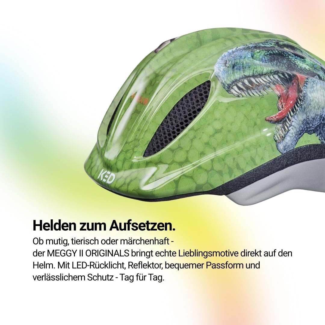 KED Kinderhelm Meggy II Originals SM (49-53 cm) T-Rex, SM (49-53 cm) T-Rex