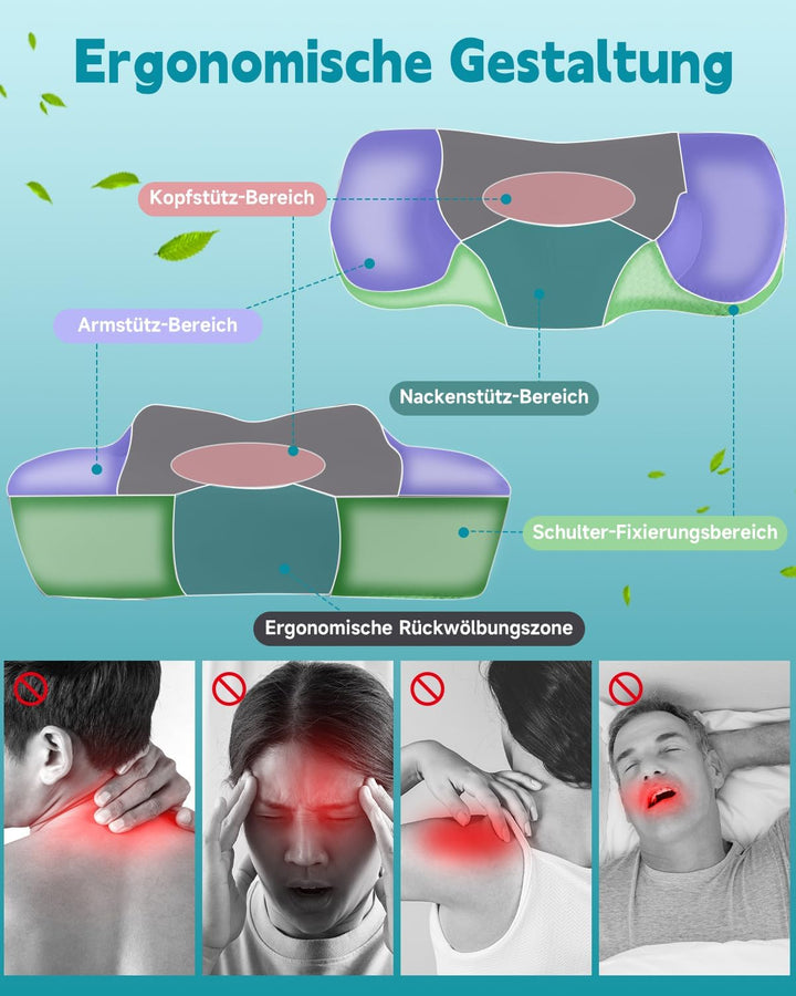 IDEA kopfkissen Nackenschmerzen, Ergonomisches Nackenkissen Kopfkissen, Memory Foam Orthopädische Ki