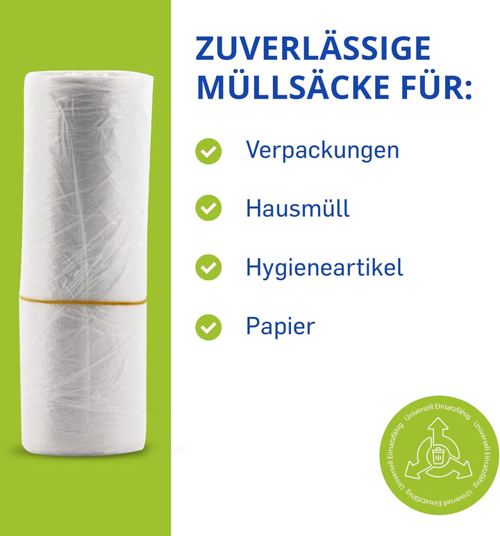 40 Rollen im Karton á 50 Abfallbeutel (2000 Stück), 20 Liter, absolut robust und stabil, 450x540mm,