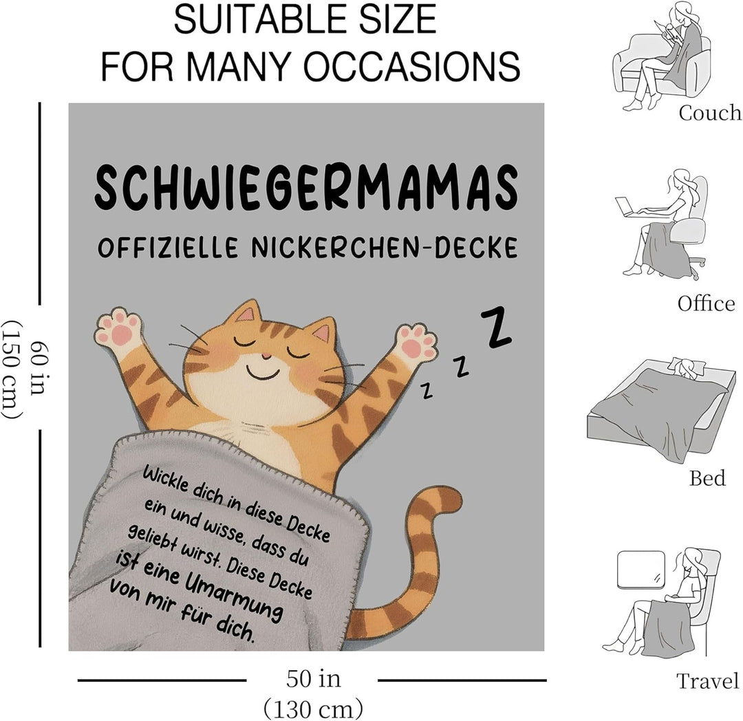 Amorea Schwiegermamas offizielle Nickerchen-Decke Lustige Decke für Schwiegermutter Geburtstag Mutte