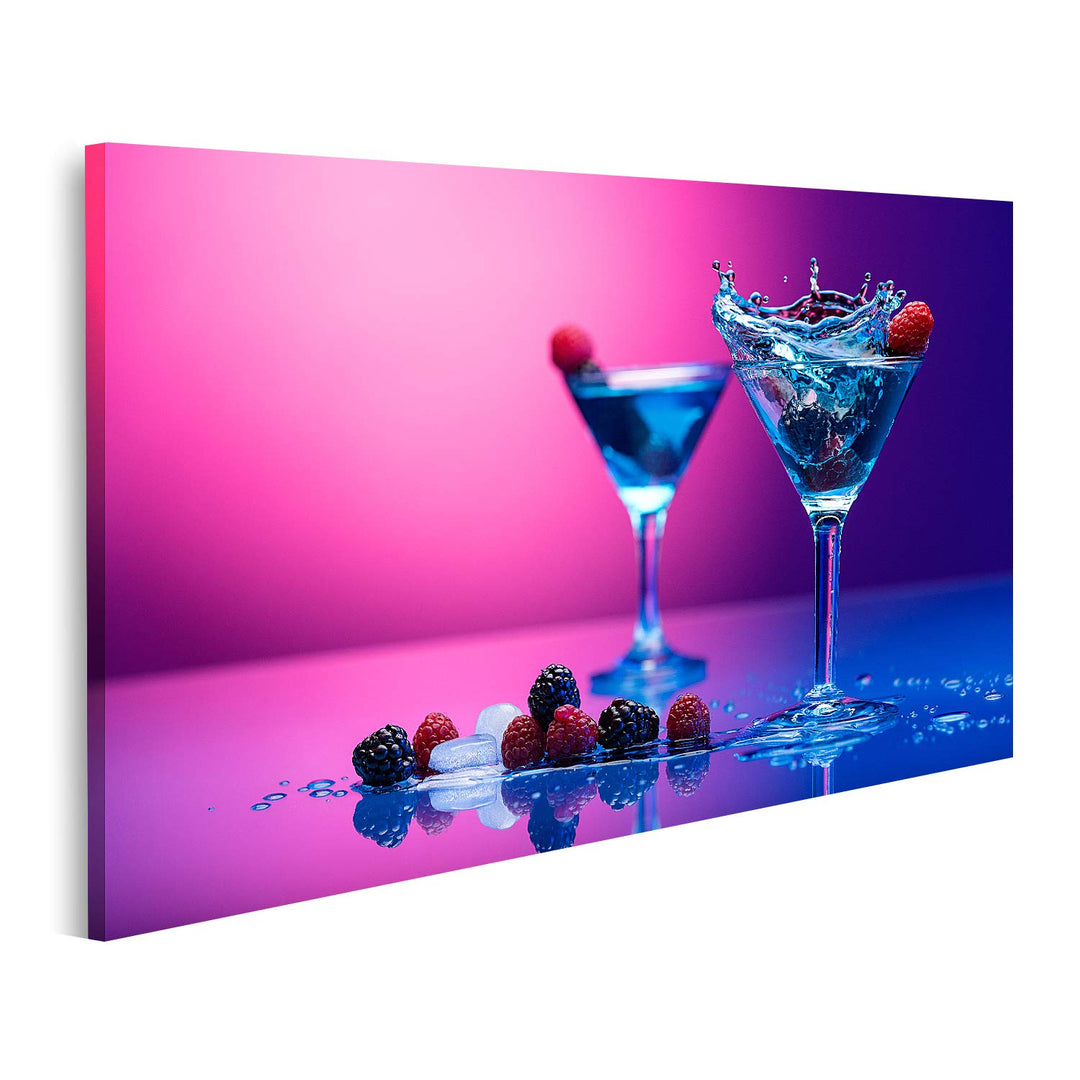 islandburner Bild auf Leinwand Bunte Cocktails Beeren Bilder Wandbilder Poster