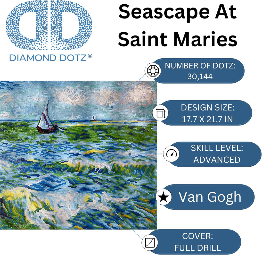 Diamond Dotz DD12-029 Seelandschaft (Van Gogh), ca. 55 x 45 cm gross, Diamond Painting, Malen mit Di