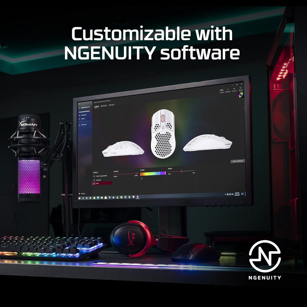 HyperX Pulsefire Haste – Wireless Gaming-Maus - Ultraleicht, 61g, 100 Stunden Akkulaufzeit, 2,4Ghz W
