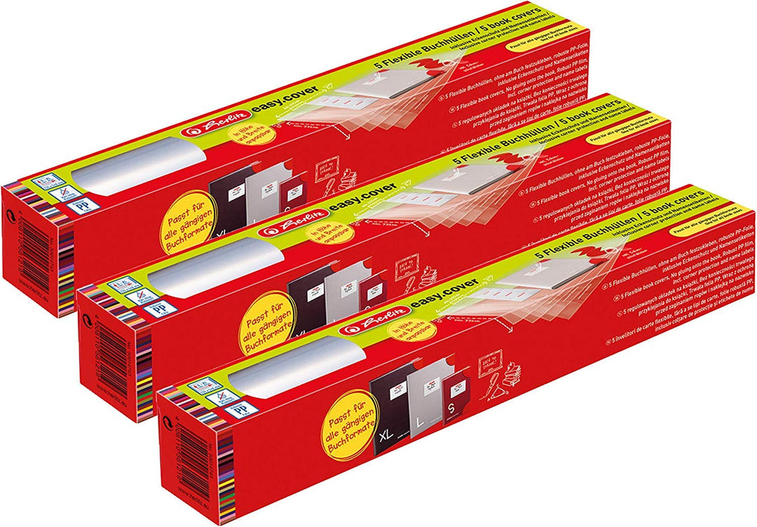 Herlitz 50014743 Buchhülle easy cover (Grösse: 15 Stück, Rolle) Grösse: 15 Stück Rolle, Grösse: 15 S