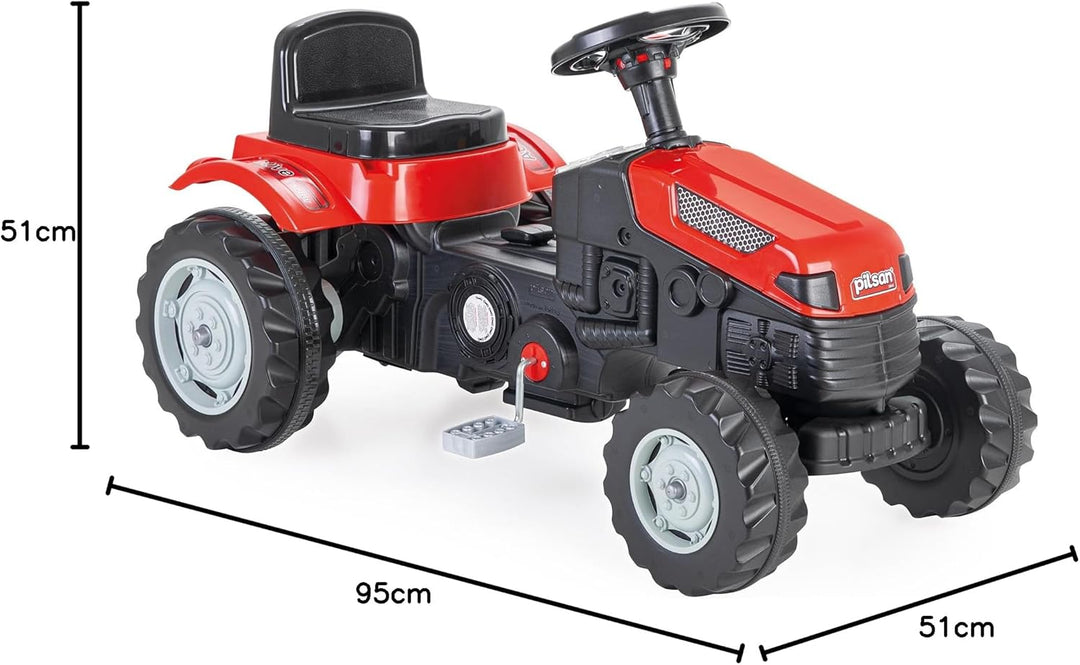 LEMODO Trettraktor ab 3 Jahre | Kinder Traktor in rot| Traktor zum draufsitzen | Kindertraktor mit K