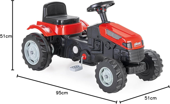 LEMODO Trettraktor ab 3 Jahre | Kinder Traktor in rot| Traktor zum draufsitzen | Kindertraktor mit K