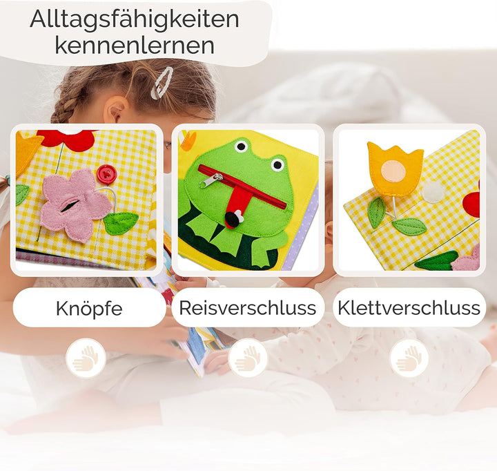 litfant® Original Busy Cube - Maus Mathilda | Der interaktive Motorikwürfel zur Förderung von Motori