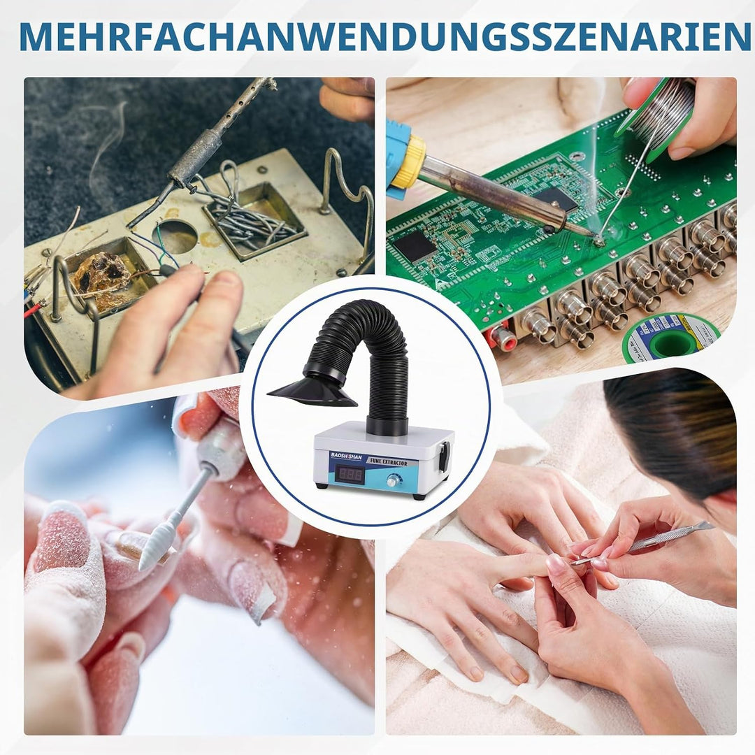 BAOSHISHAN Lötrauchabsaugung Schweissrauchabsauger Mini Desktop Lötrauchabsorber mit 3-Stufen-Filter