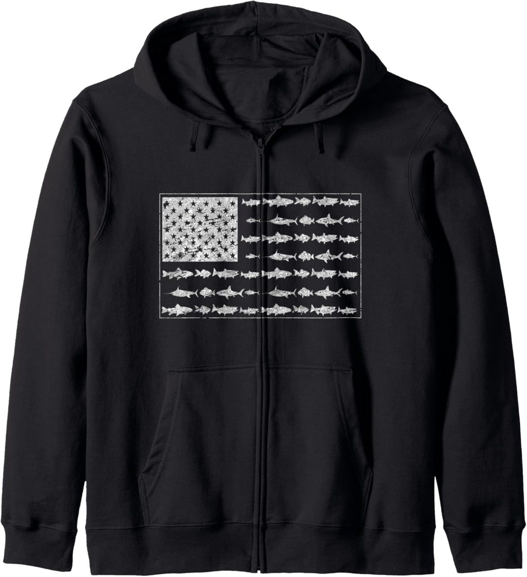 Salty Dad Salzwasserfischen American Flag Ocean Fish Kapuzenjacke