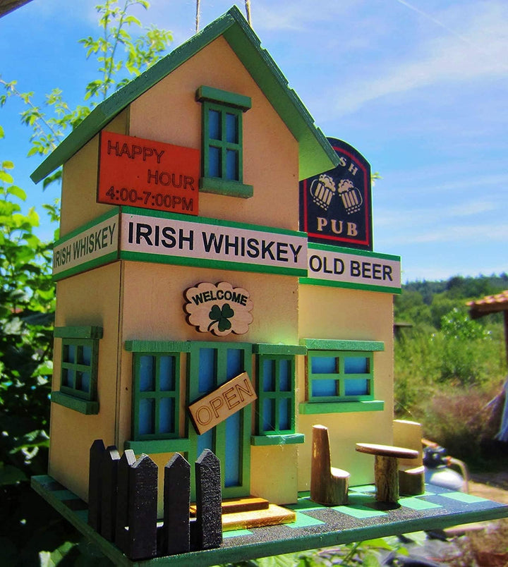 Vogelhaus, Nistkasten, `Irish Pub` Vogelhaus zum Aufhängen, für Singvögel wie Spatzen, Meisen, Handa